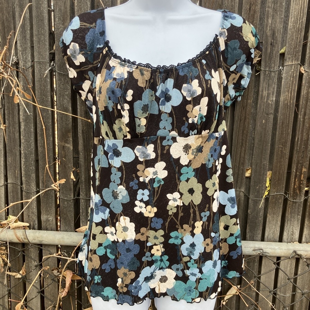 Vintage 90s Y2K Two Beautiful Babydoll Top Small Fairy Grunge Dainty Sheer